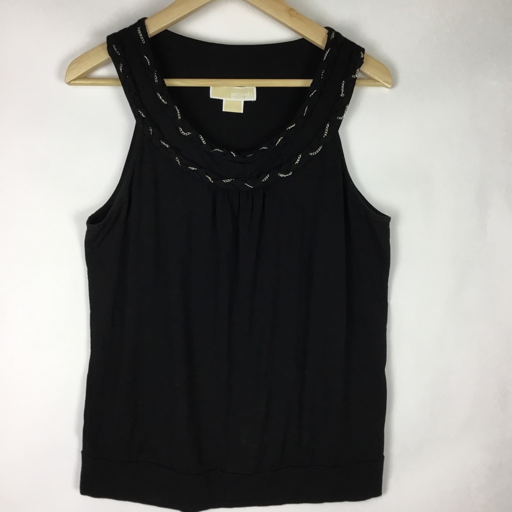 MICHAEL KORS Black Sleeveless top Size L